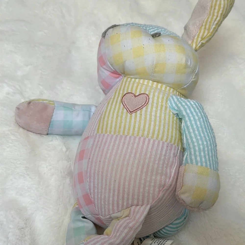 Pottery Barn Kids Plush Stuffed Patchwork Bunny Rabbit 16